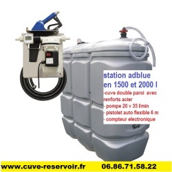 Cuve stockage AdBlue PEHD 2000 litres avec pompe et pistolet automatique